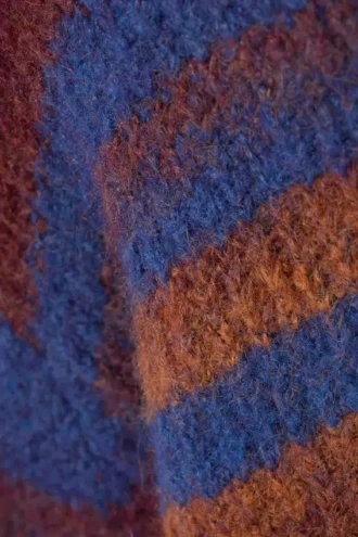 Knitted Space Dye Crewneck Sweater – Orange Multi Stripe