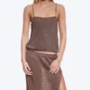Knitted Square Neck Camisole – Brown