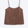 Knitted Square Neck Camisole – Brown