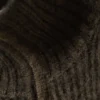 Knitted Wool-Blend Zip Cardigan – Dark Brown Space-Dye