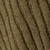 Knitted Wrap-Shaped Asymmetric V-Neck Sweater – Dark Khaki Green