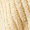 Knitted Wrap-Shaped Asymmetric V-Neck Sweater – Light Dusty Beige