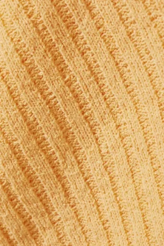 Knitted Wrap-Shaped Asymmetric V-Neck Sweater – Yellow