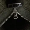 Knitted Zip Vest – Dark Khaki Green