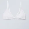 Lace Cotton Trim Bra – White