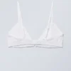 Lace Cotton Trim Bra – White