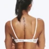 Lace Plunge Wire Bra – White