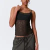Lace Pyjama Tank Top – Dark Grey