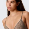 Lace Triangle Soft Bra – Dusty Grey