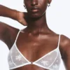 Lace Triangle Soft Bra – White