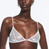 Lace Triangle Soft Bra – White