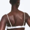 Lace Triangle Soft Bra – White
