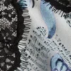 Lace-Trimmed Satin Camisole – White Newspaper – Blue Flame