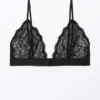 Lacey Soft Lace Triangle Bra – Black