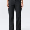 Laika Coated Mid Rise Straight Leg Jeans – Indigo Coating – Dark Blue