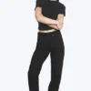 Laika Mid Rise Regular Straight Jeans – Black Rinse – Black