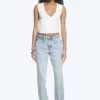 Laika Mid Rise Regular Straight Jeans – Dream Blue – Light Blue