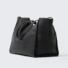 Large Faux Leather Tote Bag – Black
