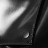 Large Glossy Faux Leather Tote – Black