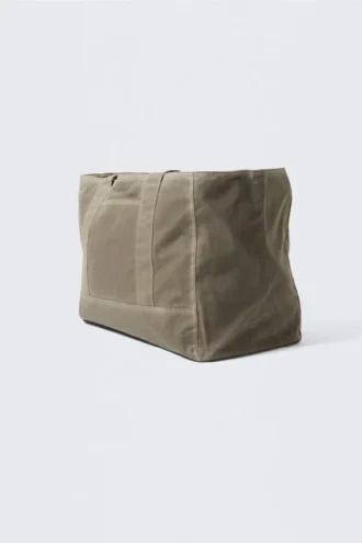 Large Waxed Cotton Canvas Tote Bag – Dark Mole
