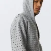 Laser Cut Zip Hoodie – Grey Melange