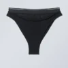 Layered Cotton Mesh Brazilian Briefs – Black
