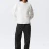 Layered Long-Sleeved Cotton T-Shirt – White