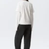 Layered Long-Sleeved Cotton T-Shirt – White