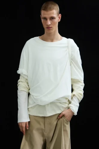 Layered Long-Sleeved T-Shirt – Off-White