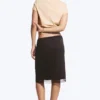 Layered Mesh Midi Skirt – Dark Brown