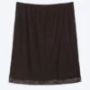 Layered Mesh Midi Skirt – Dark Brown