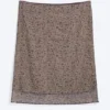 Layered Mesh Midi Skirt – Khaki/Burgundy – Floral