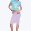 Layered Mesh Midi Skirt – Light Purple