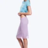 Layered Mesh Midi Skirt – Light Purple