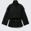 Layered Technical Trench Coat – Black