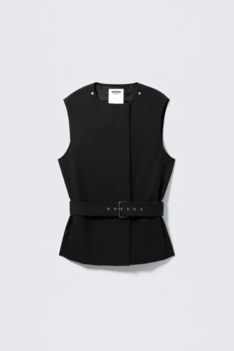 Layered Technical Trench Coat – Black