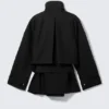 Layered Technical Trench Coat – Black