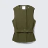 Layered Technical Trench Coat – Khaki Green