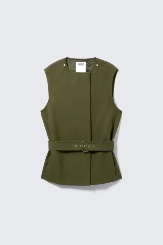 Layered Technical Trench Coat – Khaki Green
