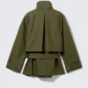 Layered Technical Trench Coat – Khaki Green