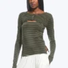 Layered Two-Piece Bolero Singlet – Dusty Khaki Green