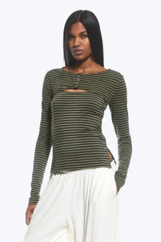 Layered Two-Piece Bolero Singlet – Dusty Khaki Green