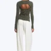 Layered Two-Piece Bolero Singlet – Dusty Khaki Green