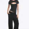 Layered Two-Piece Bolero Top – Dark Grey