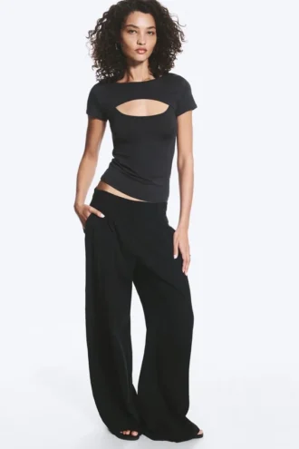 Layered Two-Piece Bolero Top – Dark Grey
