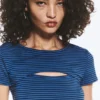 Layered Two-Piece Bolero Top – Striped Blue