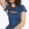 Layered Two-Piece Bolero Top – Striped Blue