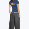 Layered Two-Piece Bolero Top – Striped Blue