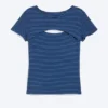 Layered Two-Piece Bolero Top – Striped Blue