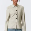 Lean Buttoned Jacket – Dusty Mole